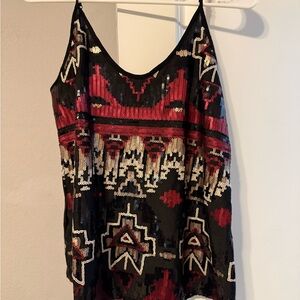 Shyanne Black and Red Sequin Camisole